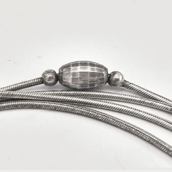 Vintage 43" Long Flapper Opera Length Italian Sterling Silver Station Necklace - Picture 8 of 11